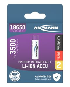 Li-Ion battery 18650 type 3500 (min. 3250 mAh)